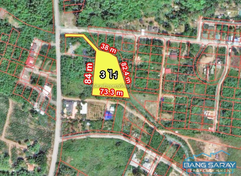 3 Rai of Land for Sale in Sattahip (Plutaluang) Land  For sale