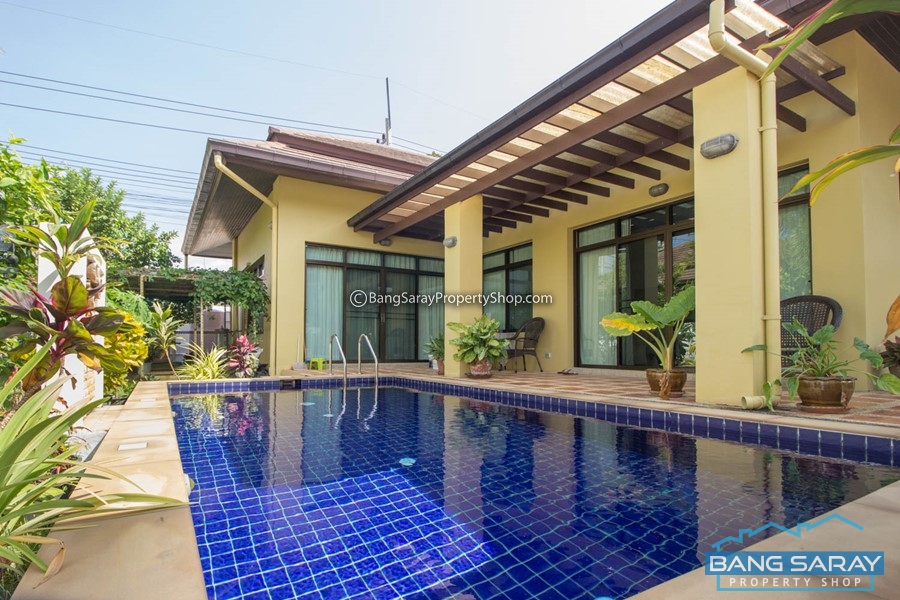 Single story Pool Villa Bali style for Sale in Bang Saray  House  For sale