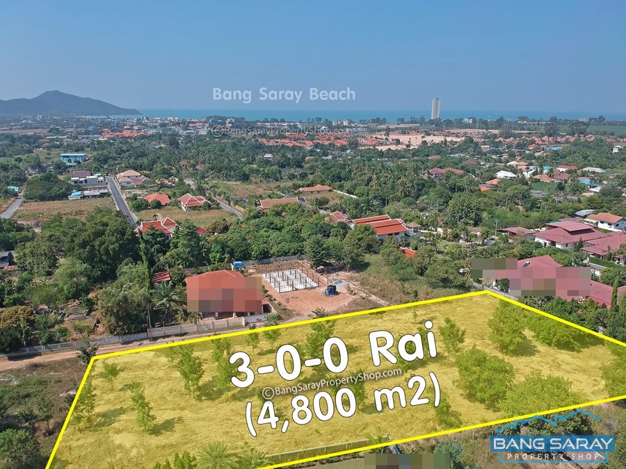 3 Rai of Land for Sale,  East-side Bang Saray Land  For sale