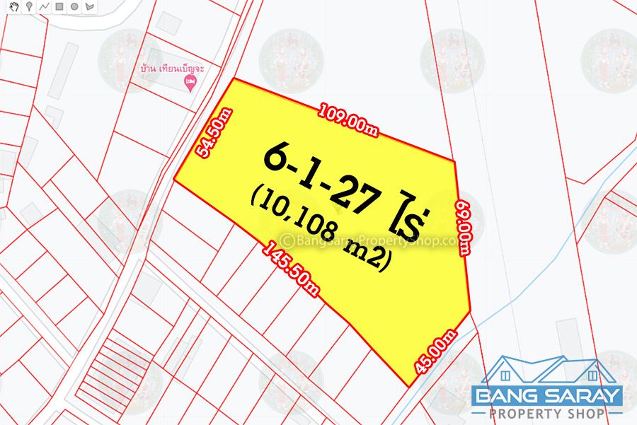 6-1-27 Rai of Land for Sale in Bang Saray Eastside Land  For sale