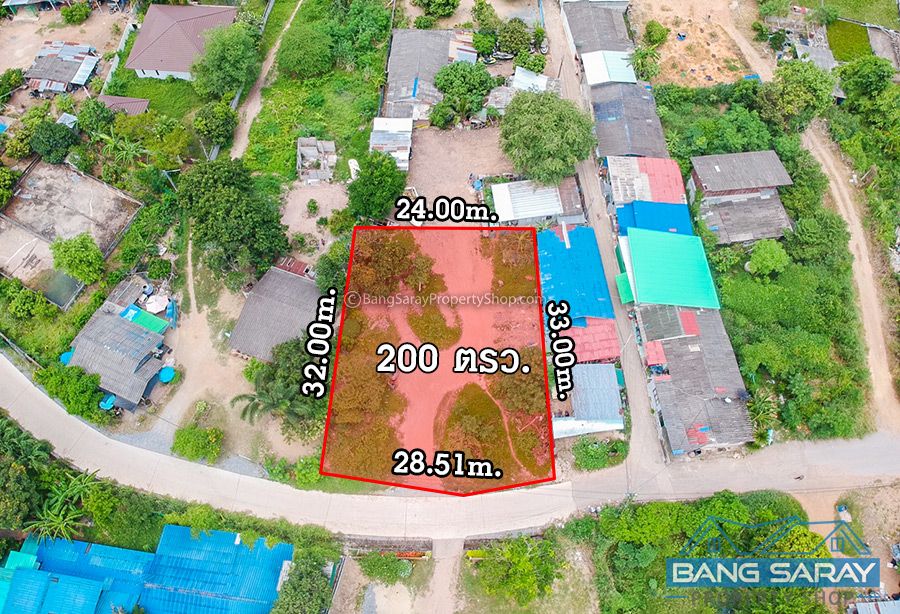  Land for Sale in Bang Saray Only 600m. from Sukhumvit Rd. Land  For sale