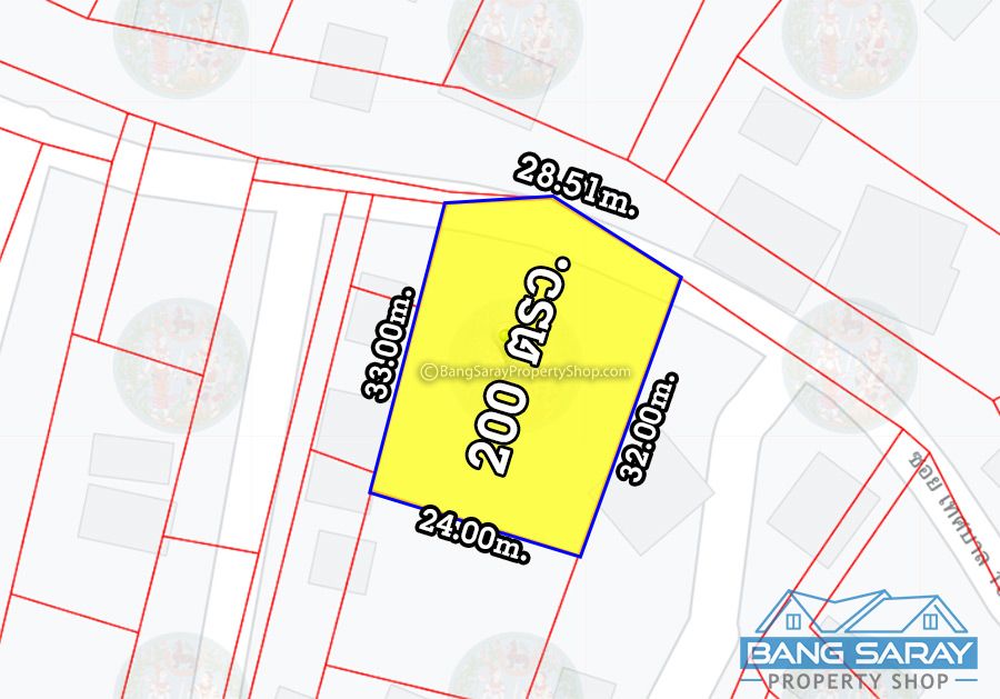  Land for Sale in Bang Saray Only 600m. from Sukhumvit Rd. Land  For sale