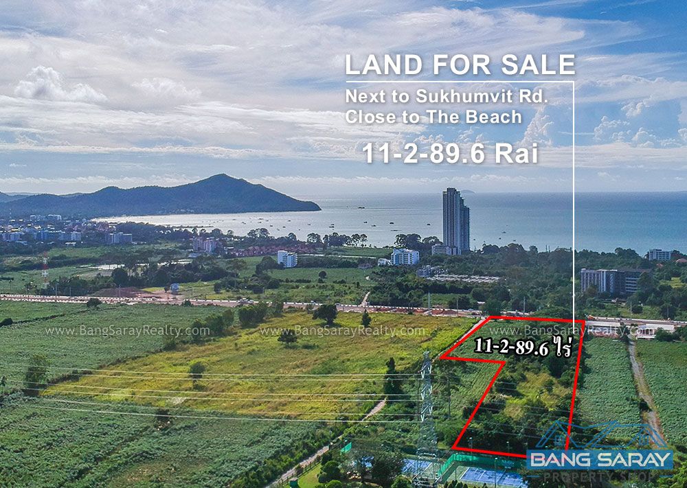 11 Rai of Land for Sale Next to Sukhumvit Road Bang Saray Land  For sale