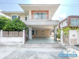 Two Story Corner Plot For Sale. Only 1.5km From The Beach - 3 Bedrooms House For Sale In Bang Saray, Na Jomtien