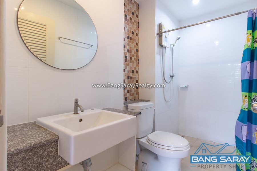 One Bed Condo for Rent in Bang Saray, 250m to Beach Condo  For rent