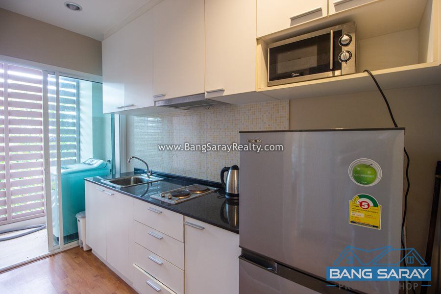 One Bed Condo for Rent in Bang Saray, 250m to Beach Condo  For rent