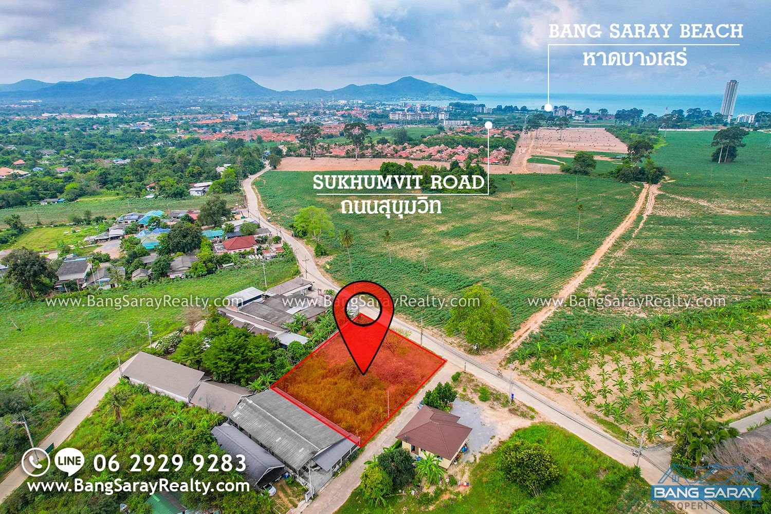 Land for Sale in Bang Saray Only 3 km. to the Beach Land  For sale