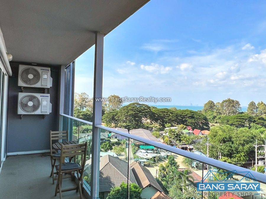 Beach side, 2 Bedrooms Sea view on Fl.8 Condo  For rent