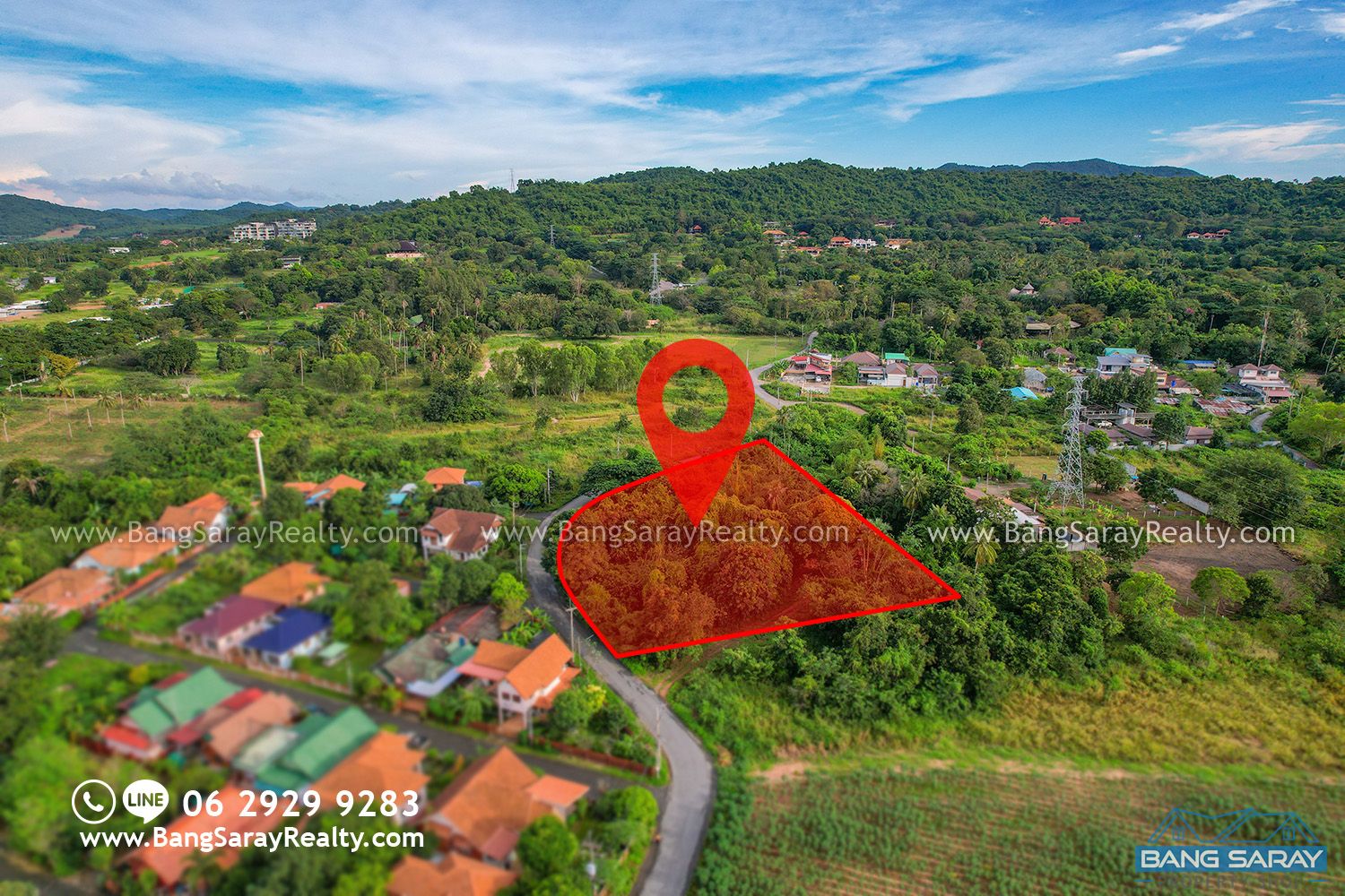 2 Rai 169 Sqw of Land for Sale in Bang Saray Land  For sale