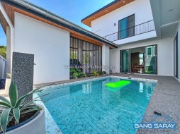 Brand New 2 Story Pool Villa, Modern Contemporary Style - 5 Bedrooms House For Sale In Bang Saray, Na Jomtien