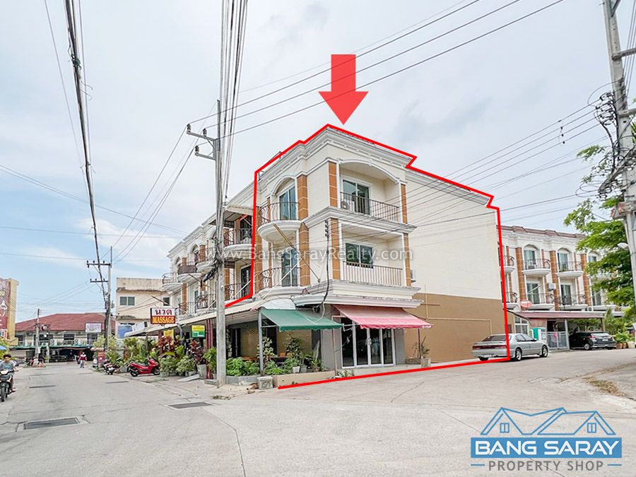 Corner unit Shophouse for Sale in Bang Saray Beachside Commercial  For sale