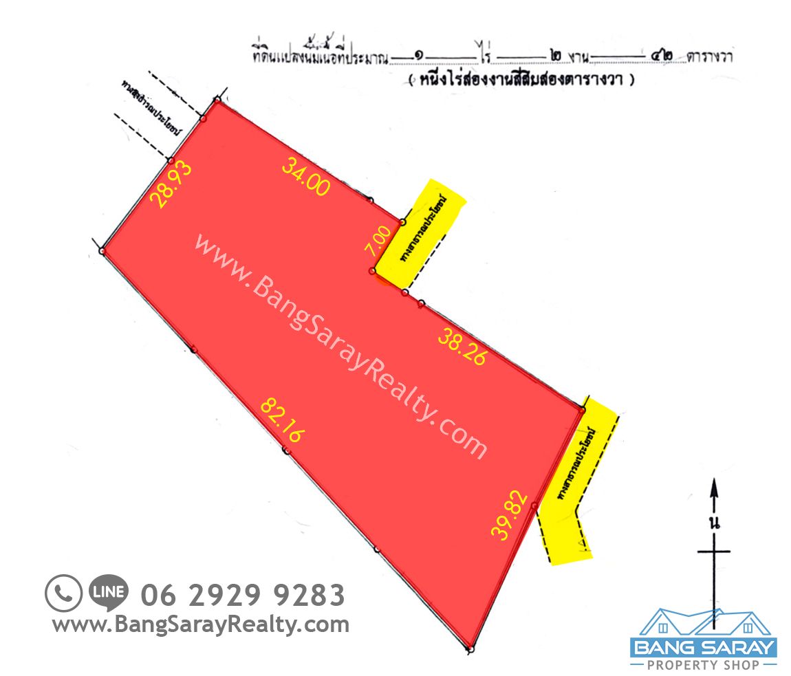 Land for Sale in Bang Saray Only 4 km. to the Beach. Land  For sale