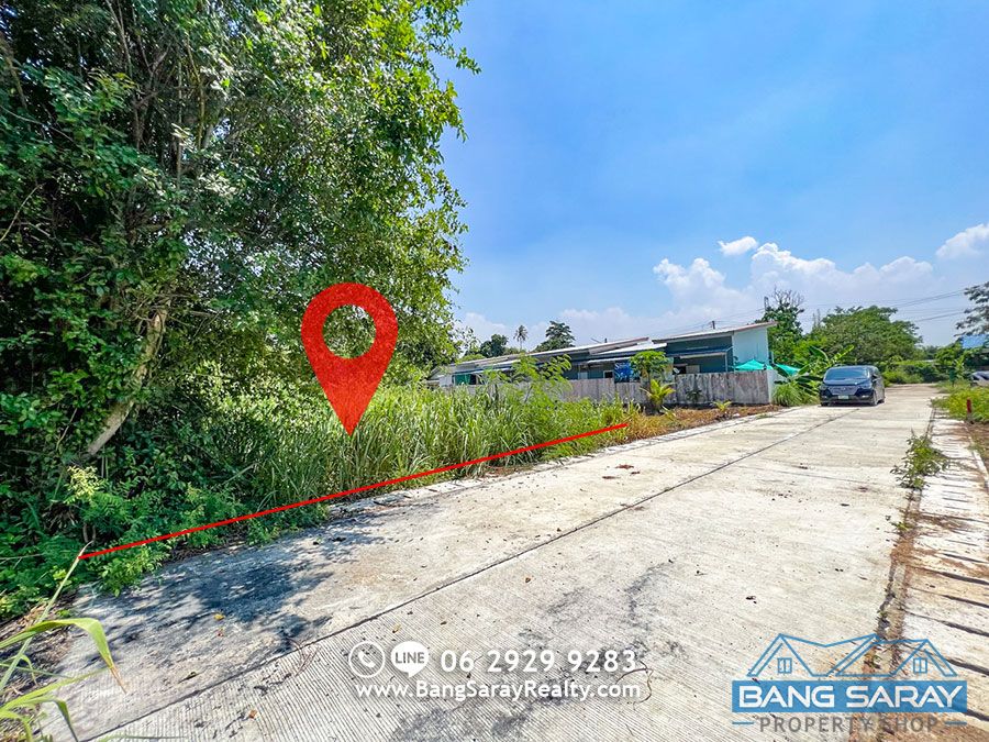 Bang Saray Land for Sale 99 sqw. only 500m. from Sukhumvit Rd. Land  For sale