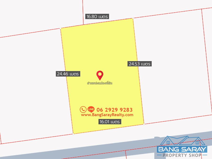 Land plot 392 m2 Bang Saray Beachside for Sale Land  For sale