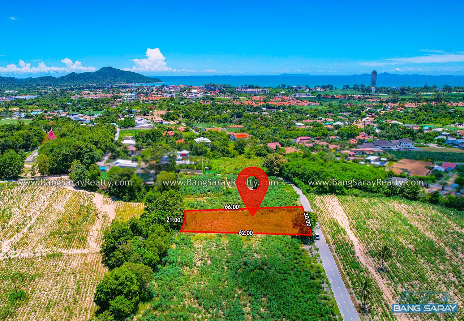 One rai of Land for Sale in Bang Saray Eastside (Sukhumvit side) Land  For sale