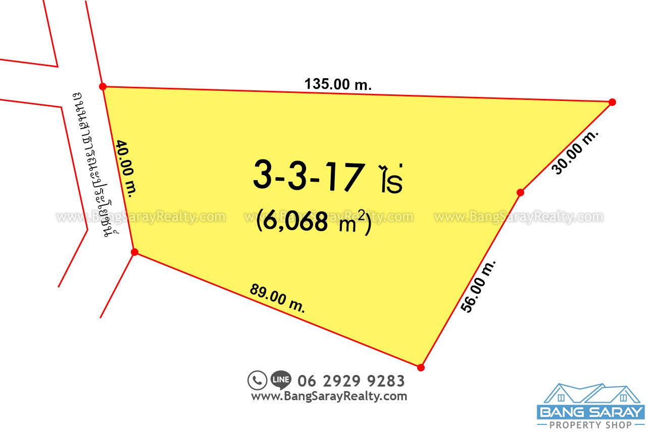 3 Rai 317 Sqw of Land for Sale in Bang Saray, Mountain view. Land  For sale