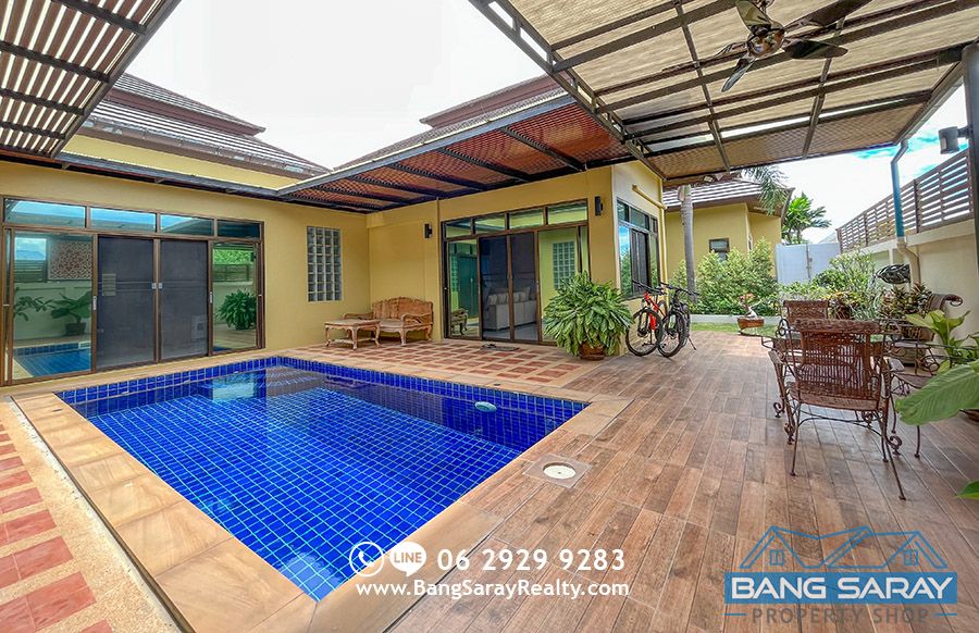 Corner Pool House for Rent & Sale in Bang Saray Beachside. House  For sale